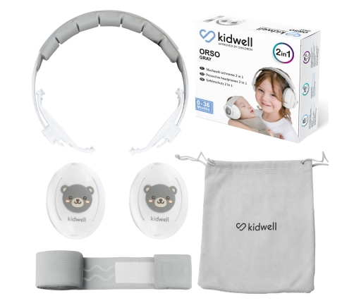 Aizsargājošās austiņas Kidwell ORSO 2in1 Gray