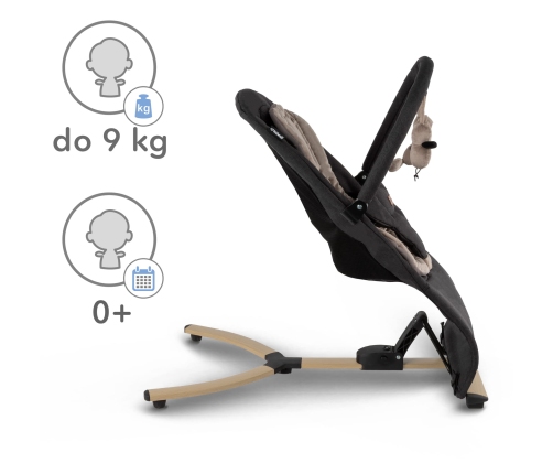 Šūpuļkrēsliņš Kidwell RUBI Black/Gold