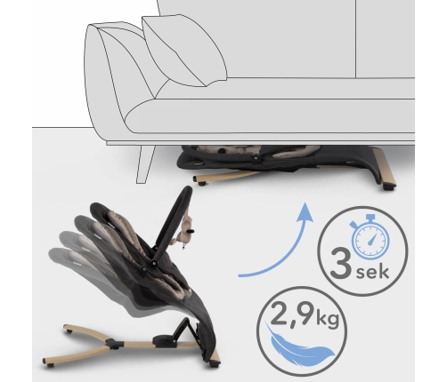 Šūpuļkrēsliņš Kidwell RUBI Black/Gold