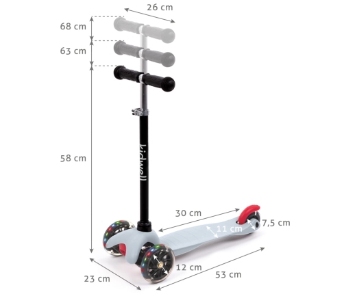 Самокат Kidwell UNO Gray-Black