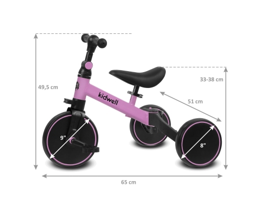 Kidwell 3-in-1 bike PICO Pink Tulip