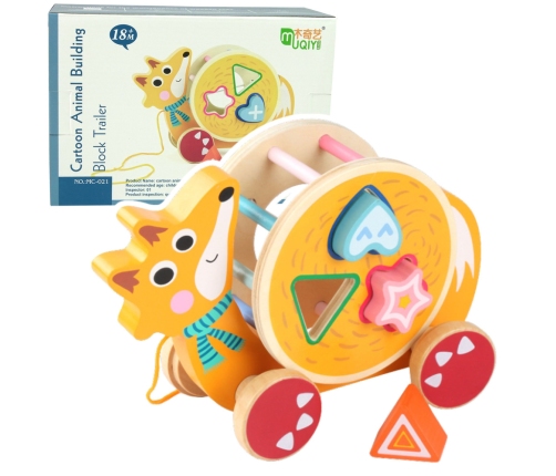 Turtle On Wheels Wooden Block Sorter