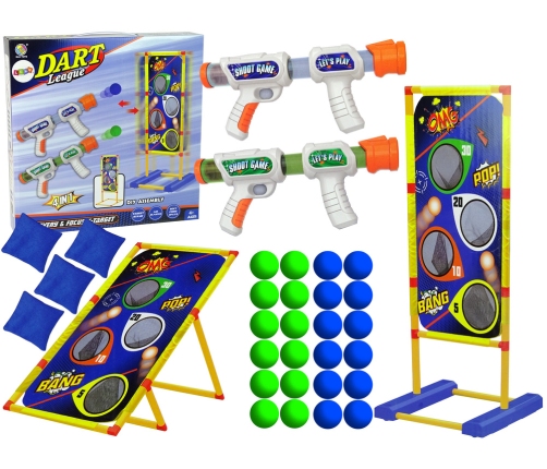 4 in 1 Target Toss Game Bags Foam Ball Gun