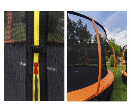Batuts ar drošības tīklu un kāpnēm 244 cm (8ft) LEAN SPORT BEST Orange