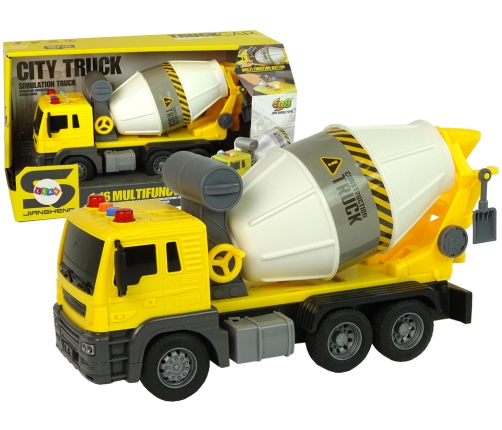 Concrete Mixer Yellow Rotating Bucket Sound Lights