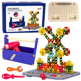 Building Blocks Set in Tool Box + Battery-driven screwdriver DIY TOOL BOX