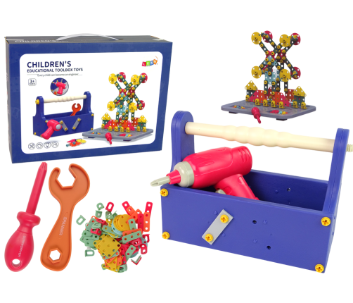Building Blocks Set in Tool Box + Battery-driven screwdriver DIY TOOL BOX
