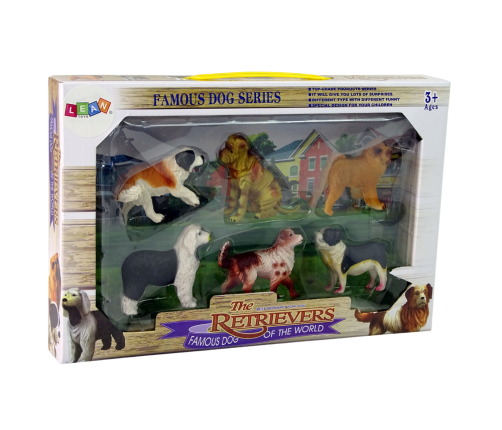 Set of Dog Figurines Dogs of Breeds 6 elements