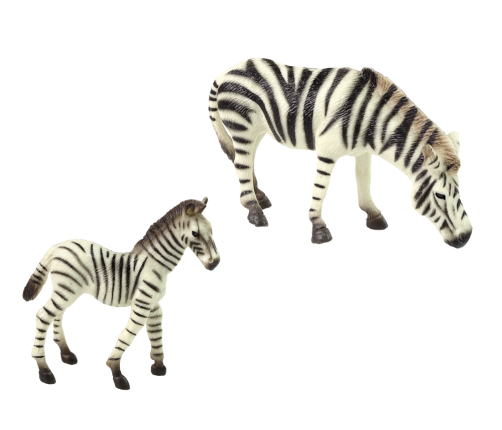 Set of 2 Figures Zebra with young Animals of the World