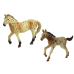 Set of 2 Horse figures  Knabstrupper horse with foal and pen