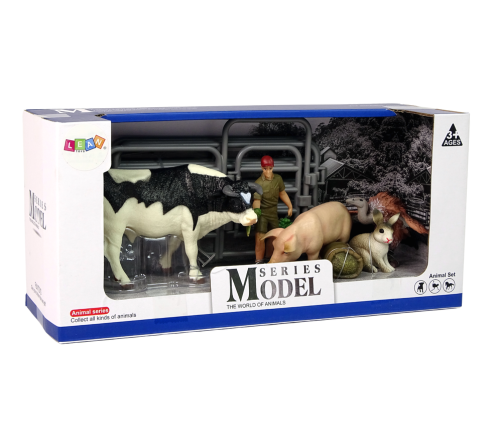 Large Farm Animal Figurine Set + Farmer and Homestead 10 Pieces