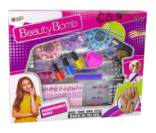 Nail Painting Set Nail Lacquers Stickers Patterns Glitters