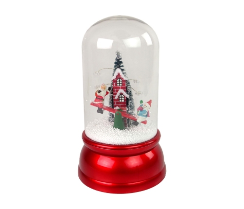 Christmas Dome Decoration Snow Santa Claus Red