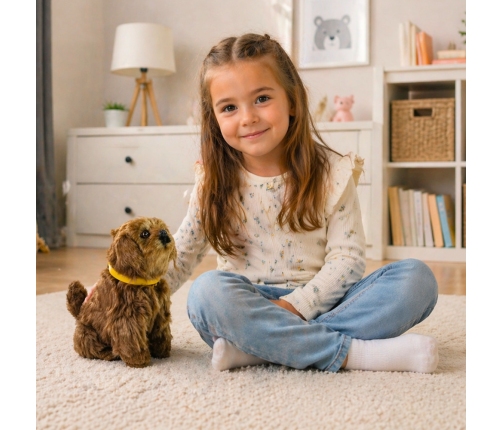 Interactive Plush Dog Soft fur Stroke its head and learn its functions