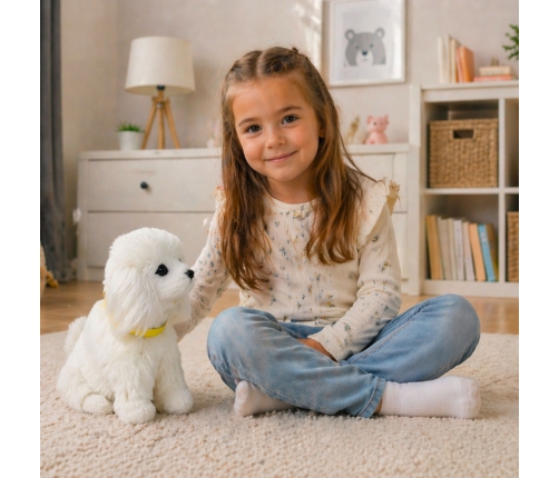 Interactive Plush Dog Soft fur Breed Poodle Stroke its head and learn its functions