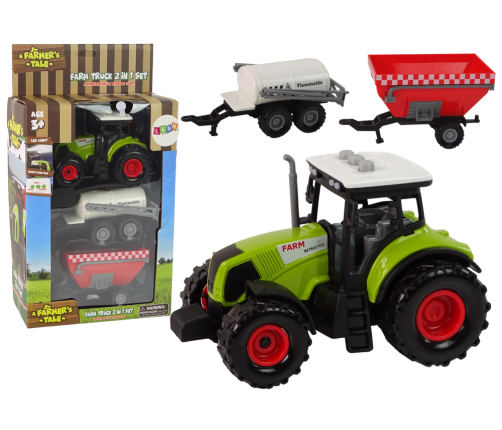Farmer Tractor Set + 2 Farm Machines Farm Truck Set