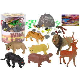 Large Figure Set Wild Animals Safari  + Accessories  34 Elements