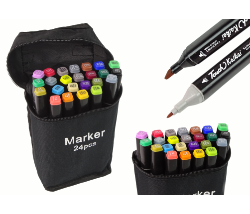 Set of 24 Double-sided Alcohol Markers