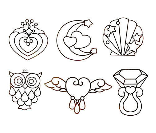 Stained Glass Painting Pendants Solidifying Paint 6 pcs.