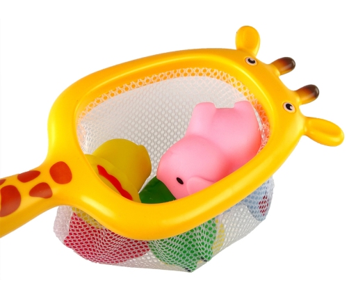 Rubber Mesh Giraffe Bathing Animal Set