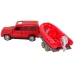 Fire brigade vehicle set pull motorboat Jeep Red