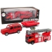 Fire brigade vehicle set pull motorboat Jeep Red