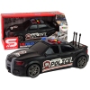 Sports Car Opening Trunk Police Lights Sounds Black 1:16 Sports Car Opening Trunk Police Lights Sounds Black 1:16
