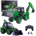 Remote Control Backhoe Loader RC Lights Sound Green Huina 1:14