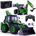 Remote Control Backhoe Loader RC Lights Sound Green Huina 1:14
