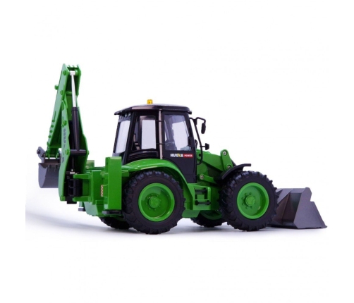 Remote Control Backhoe Loader RC Lights Sound Green Huina 1:14