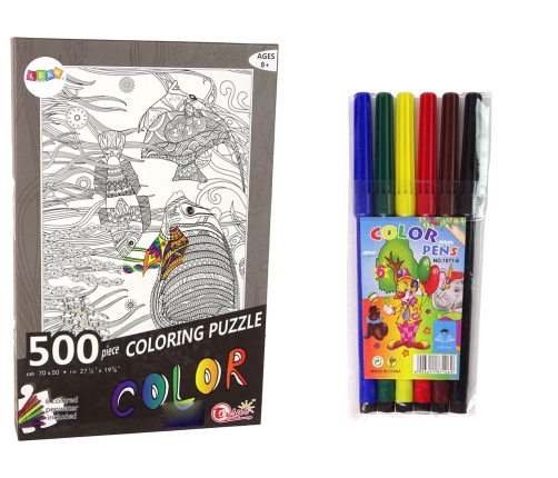 Puzzles to colour 500 pieces Fish Ocean