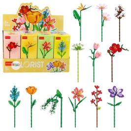 Construction Blocks Single Decorative Flower 61-158 pcs Mix
