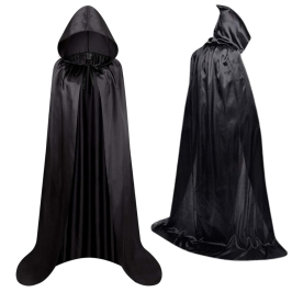 Hooded Cape Carnival Halloween Black 180cm