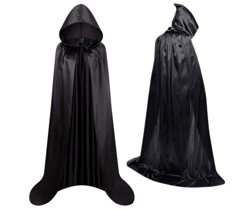 Hooded Cape Carnival Halloween Black 180cm
