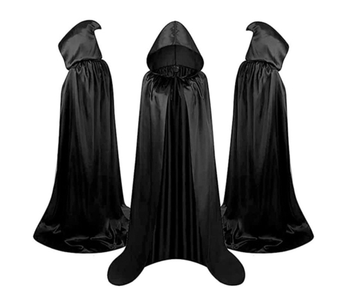 Hooded Cape Carnival Halloween Black 180cm