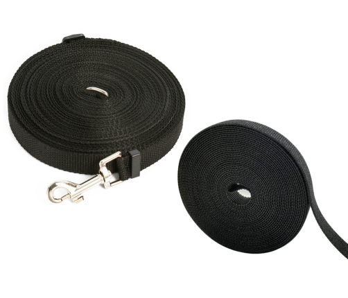 Garuma apmācības pavada ar klipsi – melna, 5m
