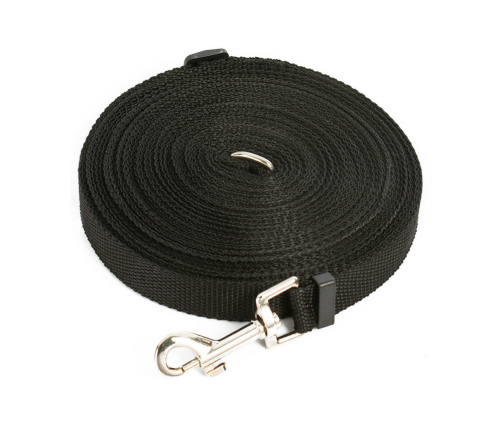 Garuma apmācības pavada ar klipsi – melna, 5m