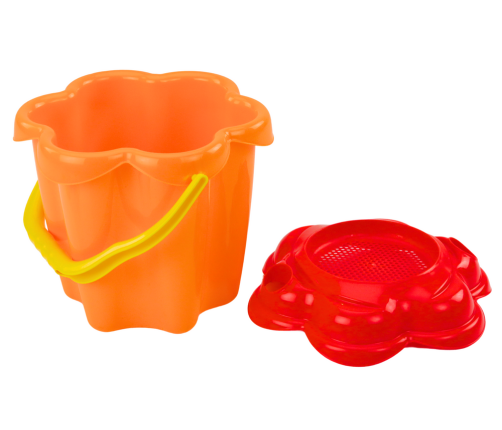 Set for Sand, Bucket, Strainer, Molds, 8 pieces, Colorful