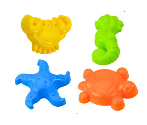 Set for Sand, Bucket, Strainer, Molds, 8 pieces, Colorful