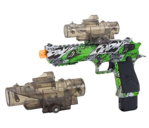 Electric Water Bullet Gun, 2in1 Arrows, Green