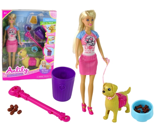 Комплект кукла с питомцем и кормом