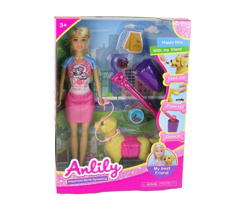 Комплект кукла с питомцем и кормом