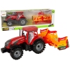 Red Tractor with Orange Cultivator Drive Red Tractor with Orange Cultivator Drive