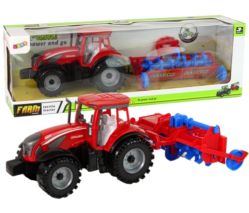 Red Tractor with Plough Friction Drive