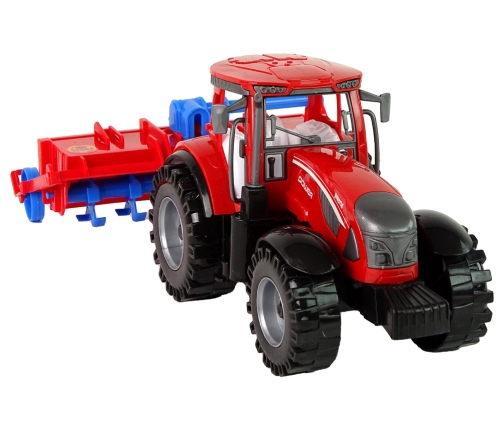 Red Tractor with Plough Friction Drive
