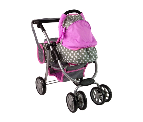 Коляска для кукол 2в1 Pink Stars