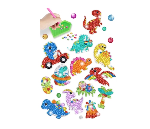 Diamond Embroidery Sticker Set Dinosaurs Mosaic