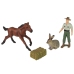 Set of Animal Figurines Horse Hare Farmer