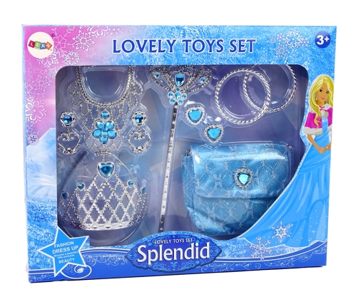 Set for Little Princess Blue Crown Carnival Ball + Accessories.