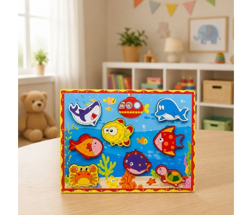 Wooden Fishing Set Colorful Magnet